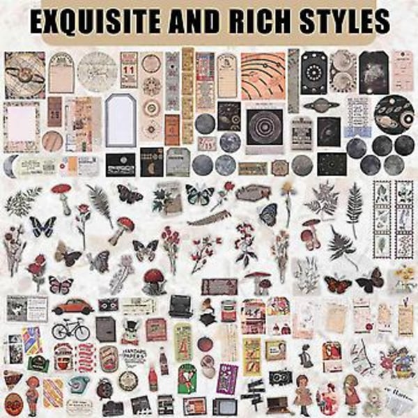 600 Stycken Vinta Stickers Journaling Scra Journaling Estetisk Scrapb