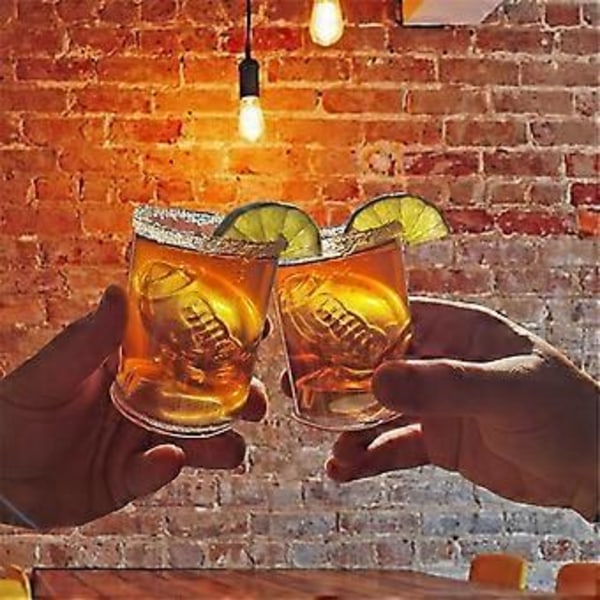 8 stk. fodbold reversible shotglas med 3D relief fodboldform indeni