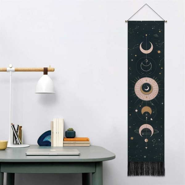 Måntapet Psykedelisk Väggbonad Tapestries Heminredning för Sovrum 51 x 13 Tum (130 x 32 cm) A1