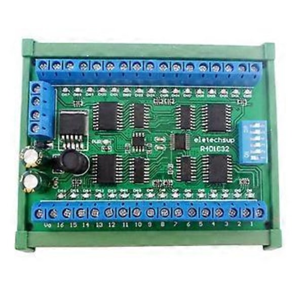 för DC 12V 24V 32ch DIN35 C45 Skena Box RS485 Modbus RTU Kontroller 300MA Drivrutinsmodul för PLC Relä Switch LED Motor