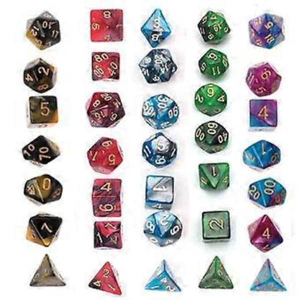49 kpl Hartsi Sekalaisia Monitahokkaita Noppia Pussilla DND RPG Pelileluihin D4 D6 D8 D10 D% D12 D20