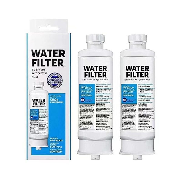 Reservdelar till kylskåp 2x Kompatibla Samsung Kylskåp Vattenfilter DA97-17376B Kylskåpsfilter (HAF-QIN/EXP)，Reservdelar till kylskåp-