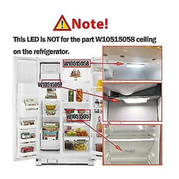 Wpw10515057 W10515057 LED-valokortti jääkaappiin (vain piirilevy)