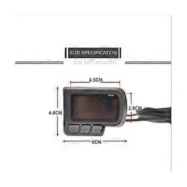 24v 36v 48v Elektrisk Sykkel En06 Display Sm/vanntett 5pin Plugg LCD Skjerm For Ebike Deler