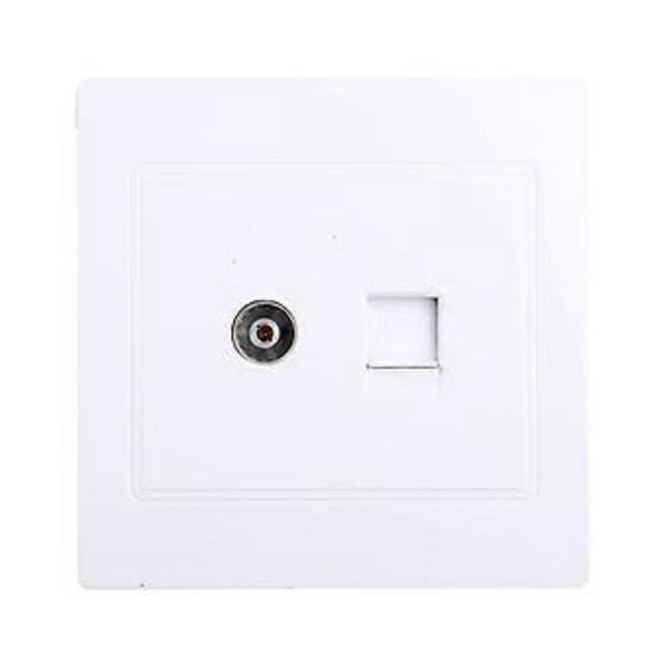 RJ45 Nettverksadapter+TV Antenne Koaksial Veggfeste Utgang Frontplate Panelkontakt