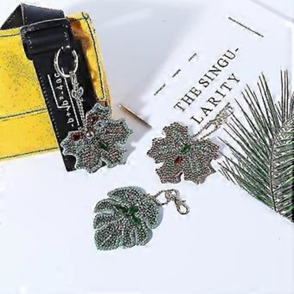 3 stk. 5d Tegneserie Nøgleringe Diamant Maleri DIY Maleri Fuld Diamant Bor Nål SHZNV