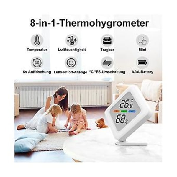 Digital Rumstermometer Hygrometer Bärbar Rumstermometer För Inomhusbruk Kontor Sc