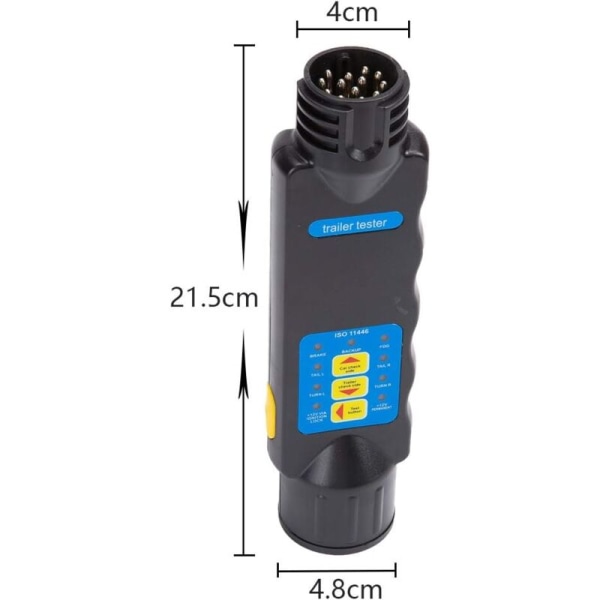 13-pinners tilhengertester, 13-pinners biltilhengertester, 12V tilhenger 13-pinners testerlys ledninger krets diagnose verktøy (13-pinners tilhengertester)