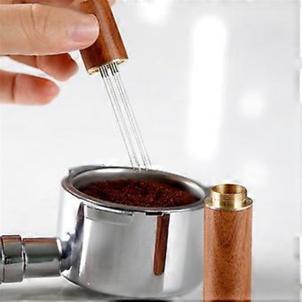 2 stk. Værktøj Kaffegrums Espresso Rørepind Fordeler Piskeris til Kaffepulverfordeling Nål Kaffe, Sort