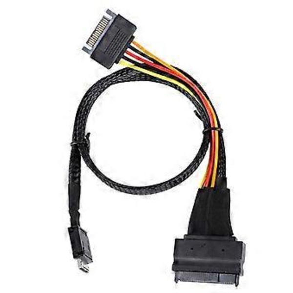 Oculink SFF-8611 4I til PCIe SFF-8639 U.2 NVMe med SATA 15P Mannlig Strømserverkabel Datatilbehør
