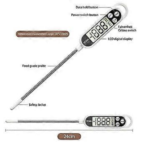 Mattermometer TP300 Digitalt Kjøkkentermometer For Kjøtt Matlaging Matsonde BBQ Elektronisk Ovn Kjøkkenverktøy