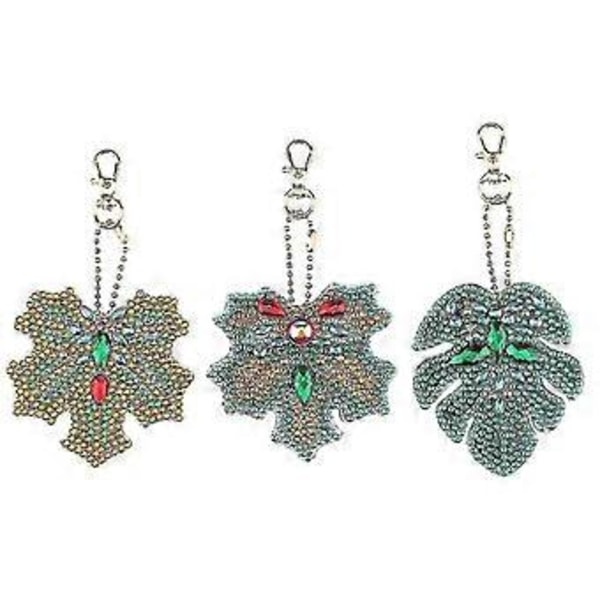 3 stk. 5d Tegneserie Nøgleringe Diamant Maleri DIY Maleri Fuld Diamant Bor Nål SHZNV