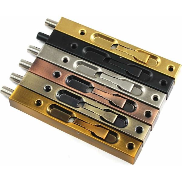 2 stk. 8 tommer dør lås rustfrit stål skjult fransk dør med hardware, metal bolte til komposit træ, dobbelt dummy dør - guld