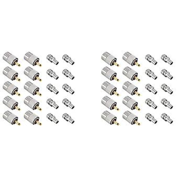 10-pack UHF/PL-259 S Kontaktplugg med R för RG8X, RG8