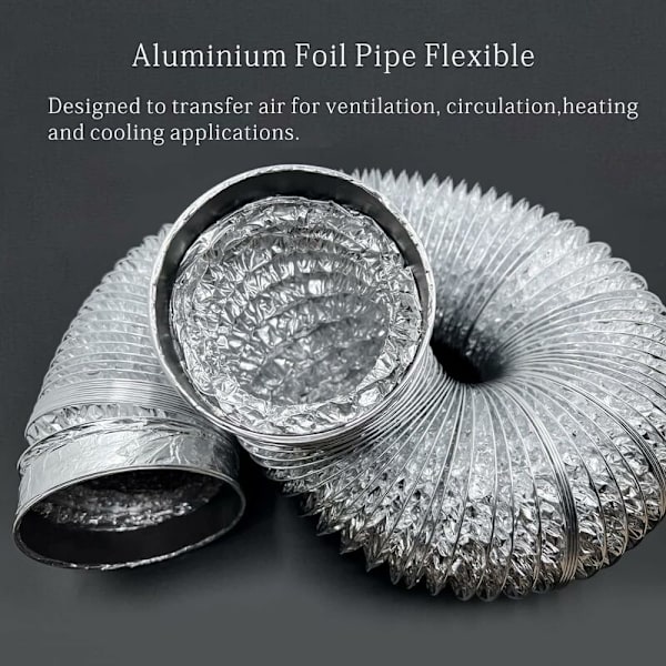 150 mm aluminium ventilationsrör för köksfläkt, rörfläkt (5 meter längd)