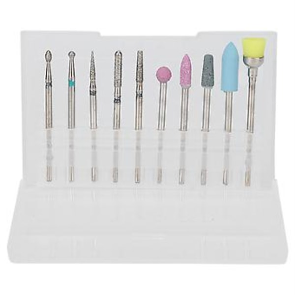 10 stk Neglepoleringshodesett Emery Quartz Armor Fjerner Eksfolierende Poleringshode Bokssett