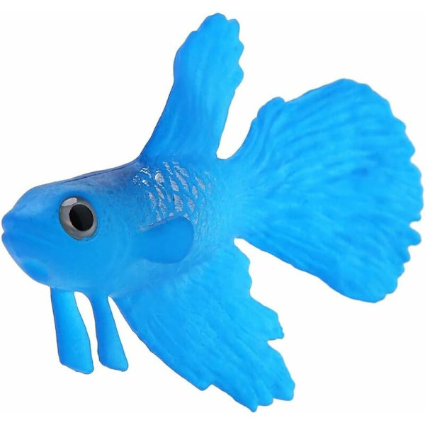 Akvarie Plast Swimbait Fisk, SiliCone Lille Fisk Realistisk og Falsk Akvarie Dekoration (Blå Betta)-Fei Yu