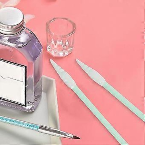 100 st/förpackning Spiralformade skumrengöringspinnar Luddfritt Svampstick Bomullspinnar Dubbelhuvud Bomull