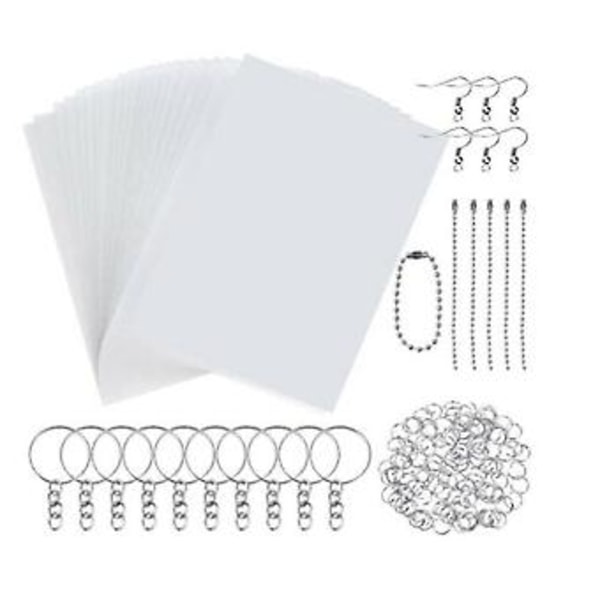 Krympplastpapper Värmekrympark Plastkit Hålslag Nyckelringar Pennor DIY Ritningsmaterial