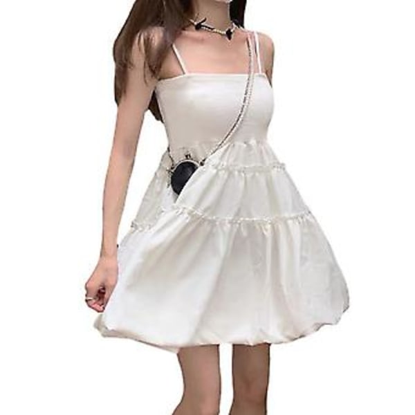 Dame Strokkjole Fransk Vintage Prinsesse Stil Rygløs Blødt Materiale Stilfuld til Fester Sommer Hvid M
