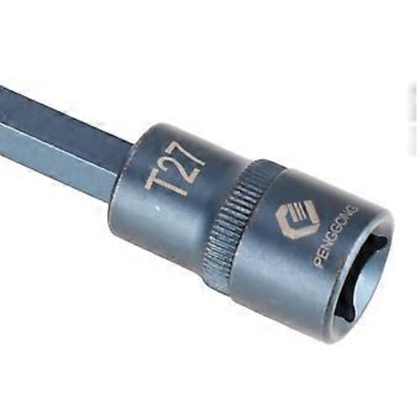 Torx-ruuvimeisselikärki 1/2 tuuman neliökiinnityksellä S2-seosterästä, työkalu avaimelle T27