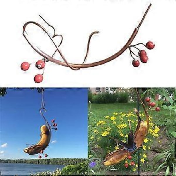 Banana Hammock Sommerfuglefoder Jern Vægophæng Dekoration Hængbar Fugle Bananstativ Foder Yard Have