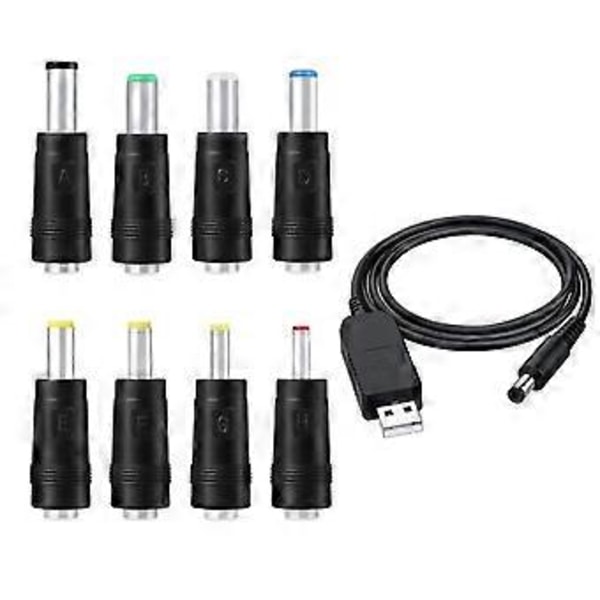 USB 5V till DC12V Boost Kabel Konverterare 8 Kontakter Step Up Sladd för WiFi Router Modell Mini Fläkt Högtalare Konverterare