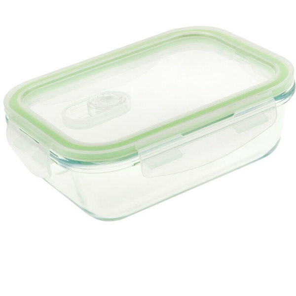 Lufttät glasmatlåda med aktiv ventil 600 ml