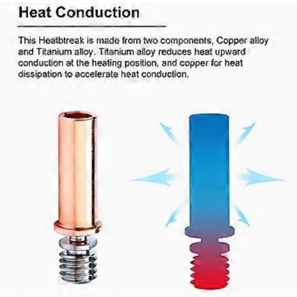 Bimetal Heatbreak Kobber Titanium TC4 Hals Høj Temperatur til S, Pro, Vyper 3D Printer Dele