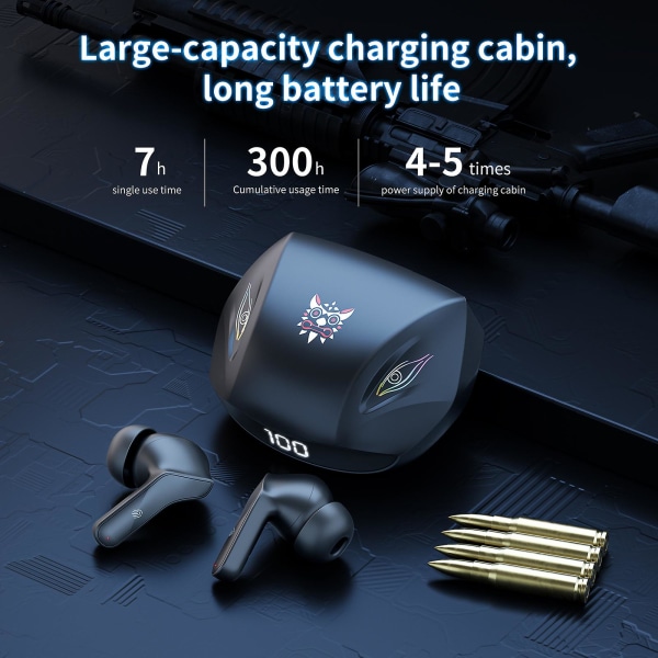 Gaming Bluetooth-ørepropper - Dual Mode, lyd-bildesynkronisering og lang batterilevetid
