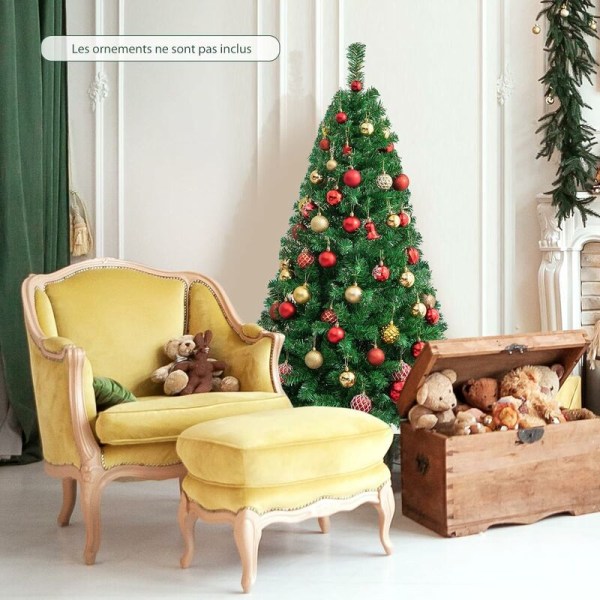 Kunstig juletre for juledekorasjon PVC-materiale med metallbase Naturgrønn (1,5 m)