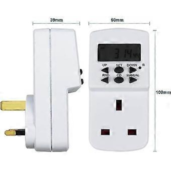 Elektronisk Digital Plug-in Timer. [2 Pak] Programmerbar Timer Stikkontakt Med Lmell LCD