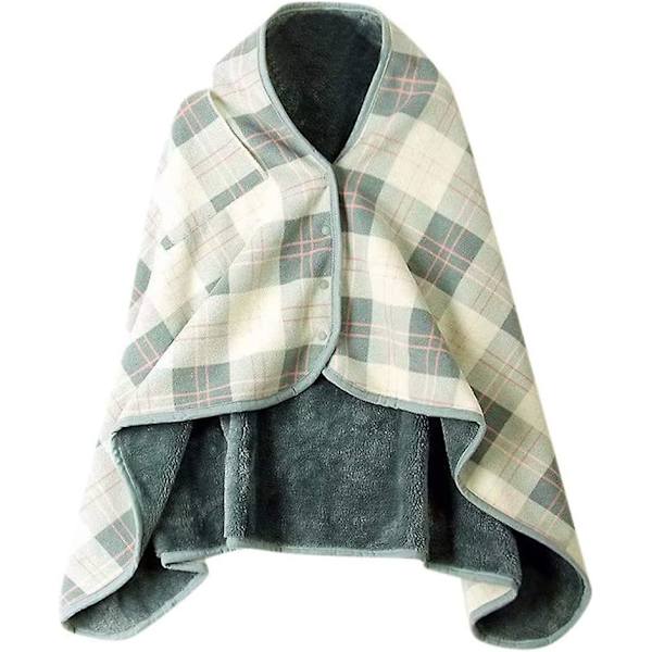 Multifunktionell sjal filt halsduk sjal dubbelskiktad tartan rutig matta, vinter