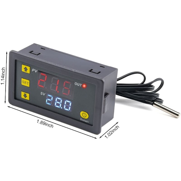 Temperaturregulator W3230 Mini Digital Temperaturregulator LED Display Termostat Regulator DC 12V 20A Temperaturreguleringssensor