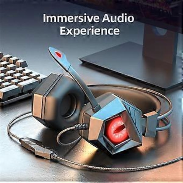 Trådbundet Gaming Headset med Mikrofon för Switch PC Dator Laptop Hörlurar D