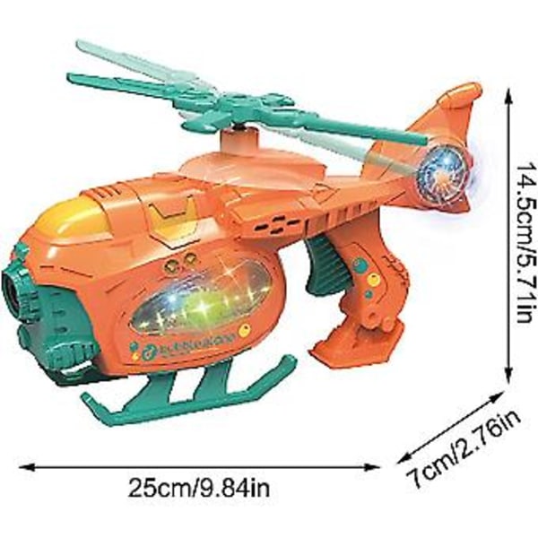 Helikopter Boblemaskine Med Bubu Lyde Og LED Lys, Automatisk Boblemaskine Kreativ Boblemager Gave Til Drenge Piger (d-4-)