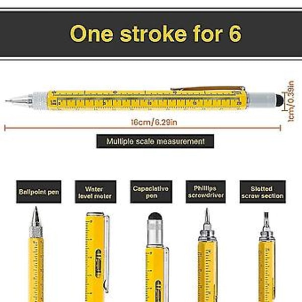 6-i-1 Værktøjs Pen, Gadgets til Mænd, Til Far, Ing Stuffers til Mænd, G