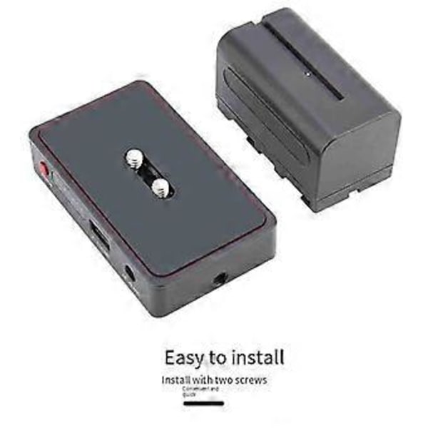 NP-F Batterilader Metall Batteriadapterplate USB DC12V DC8V DC Utganger 1/4In for NP-F970/F950/F930/F770F750/F570