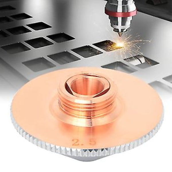 1 st Lasermunstycke Mässing Dubbellager för Fiberlaserskärning & Graveringsmaskin 2.0/2.5/3.0mm, Precision 2.5MM Munstycke för Exakta Laseroperationer,