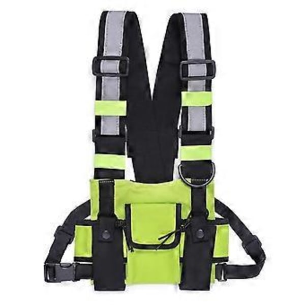 Walkie Talkie Dubbel Bröstväska Radio Reflex Bröstsele Hållare Väska Väst Rig Walkie Talkies Front Pack Fodral B