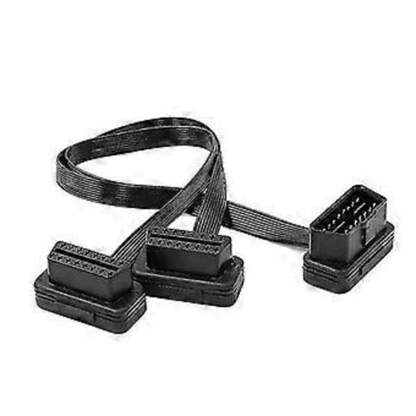 Obdii Jatkojohto Kaksoisliitin Y-jakaja Obd Obd2 16-nastainen Uros-Naaras Liitäntä Litteä+ohut