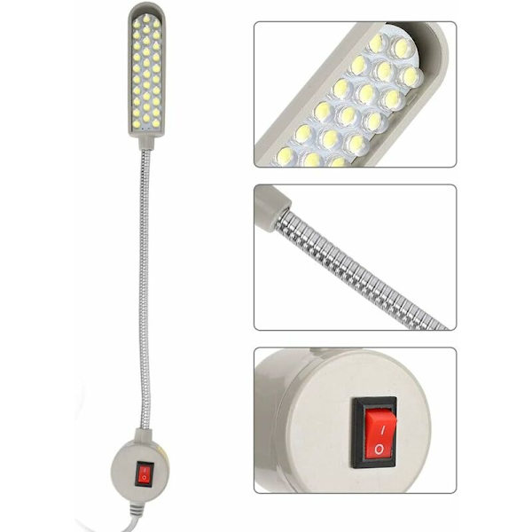 LED-symaskinslampa, energibesparande industriell ögonskyddslampa med magnetisk monteringsbas för sömnad, quiltning och hantverk