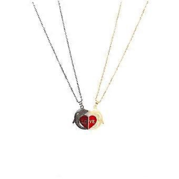 Halsband för kärlekspar Magnetisk attraktion Legering Hängsmycke Halsband Alla hjärtans dag Tillbehör