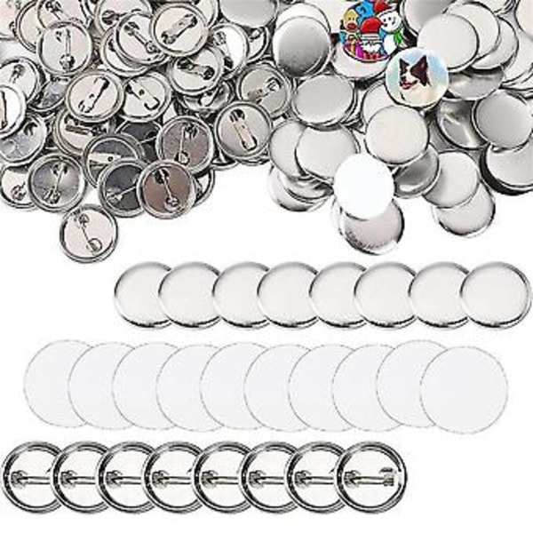 600 st Tomma Knapptillverkningsmaterial 25mm/1 tum Knappnålstillverkningskit Metalldelar För Knapp M