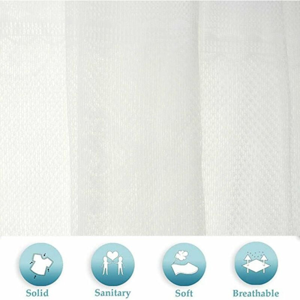Blonde Dørgardin, 60cm x 180cm Semi Sheer Vindue Voile Gardiner, Broderet Gardin til Hjemmeindretning Stue, Soveværelse, Hvid