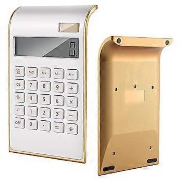 Miniräknare, Slimmad Elegant Design, Kontors-/Hushållselektronik, Dubbeldriven Bordsräknare, Solenergi, 10 Siffror, Vinklad LCD-display, Lutande Design