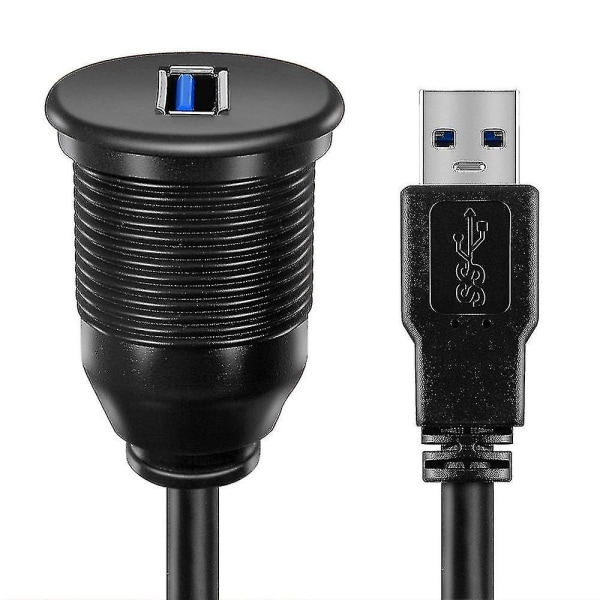 Kaksinkertainen USB-uros naar USB-naaras Aux-upotusajoneuvon jatkokaapeli autoon, kuorma-autoon, veneeseen