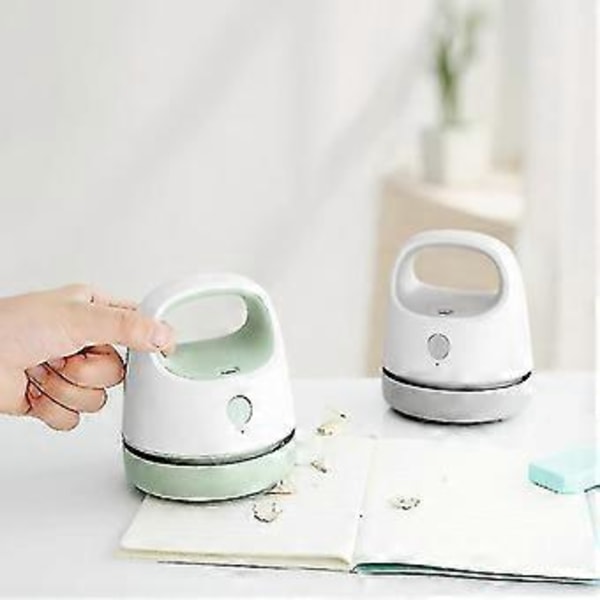 Mini Bordstøvsuger USB-opladning med støvsugermundstykke og rengøringsbørste, lille bordstøvsuger til tastatur/hjem/skole/kontorbord støvsuger