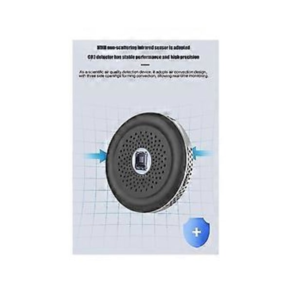 T08 CO2-detektor kuldioxidkoncentrationsdetektor CO2-monitor måler luftmonitor fugtighed CO2 C