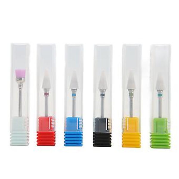 6st Nagelborr Set Professionell Salong Nybörjare Keramisk Strass Gel Polish Nagelbandsborttagare Bits
